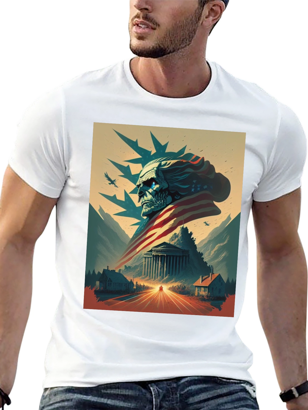 American Patriot Graphic Tee - Black