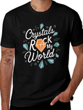 Crystals Rock My World Black T-Shirt