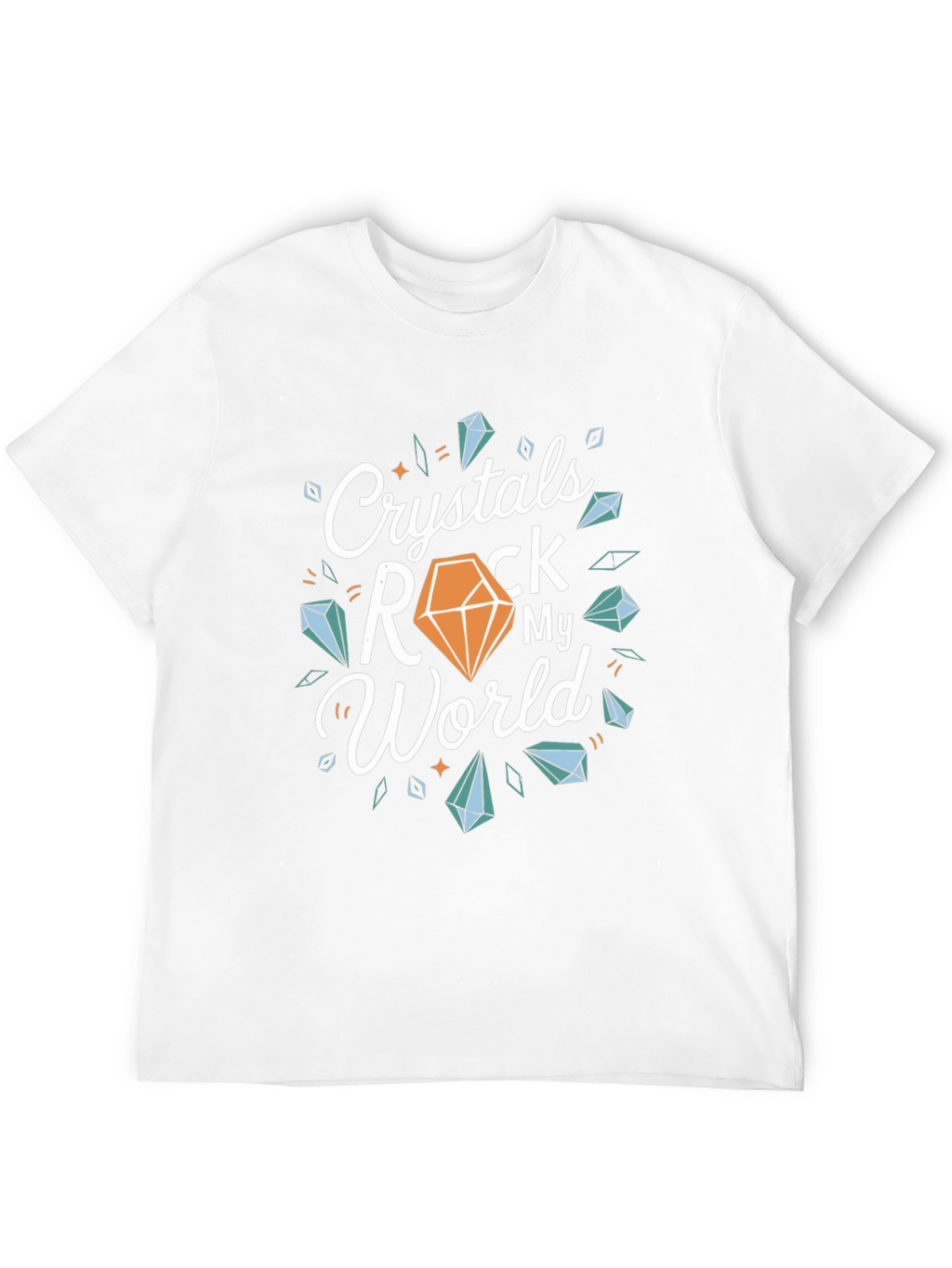 Crystals Rock My World Black T-Shirt