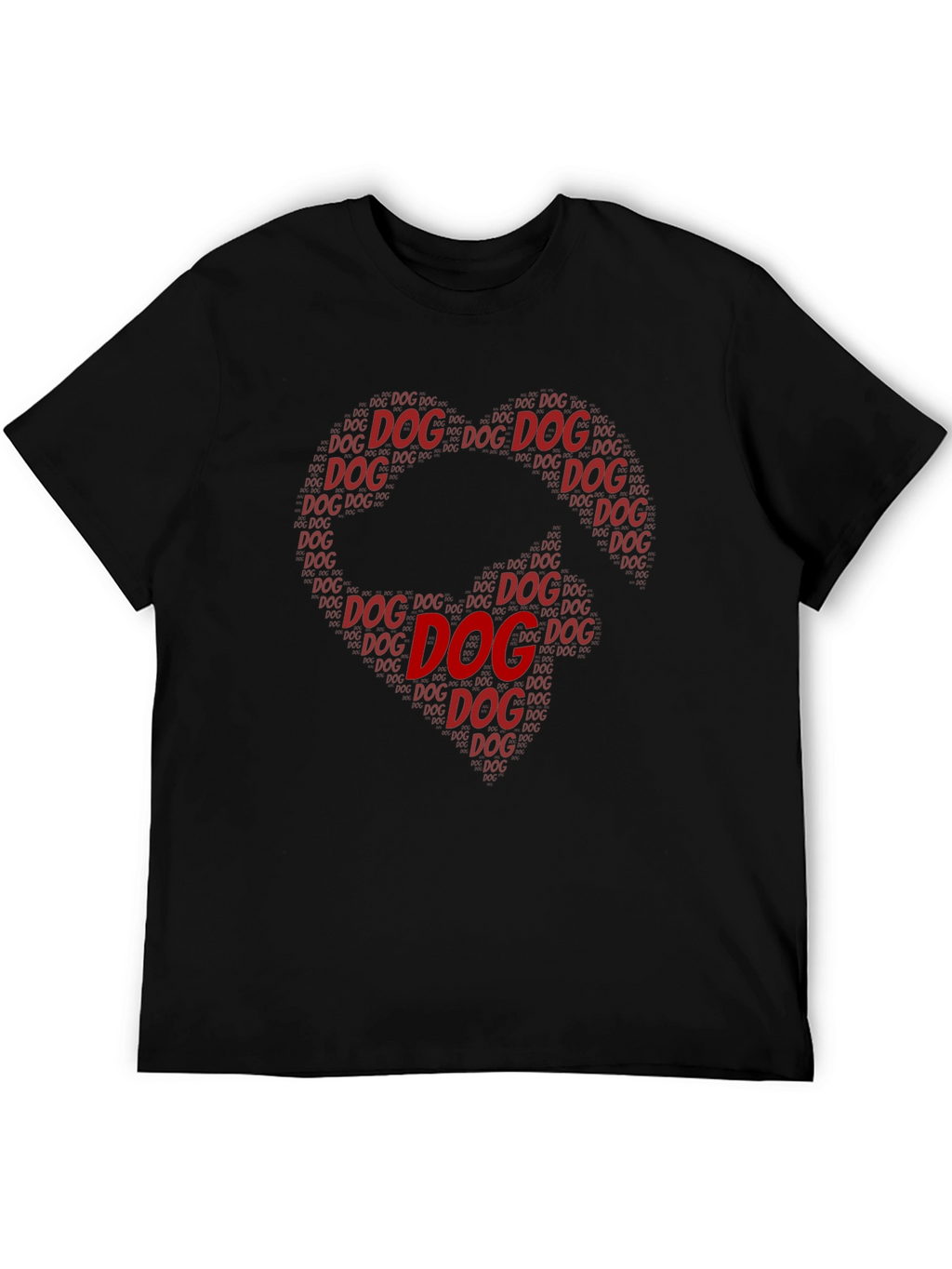 Dog Lover T-Shirt: Heart-Shaped Dog Word Art