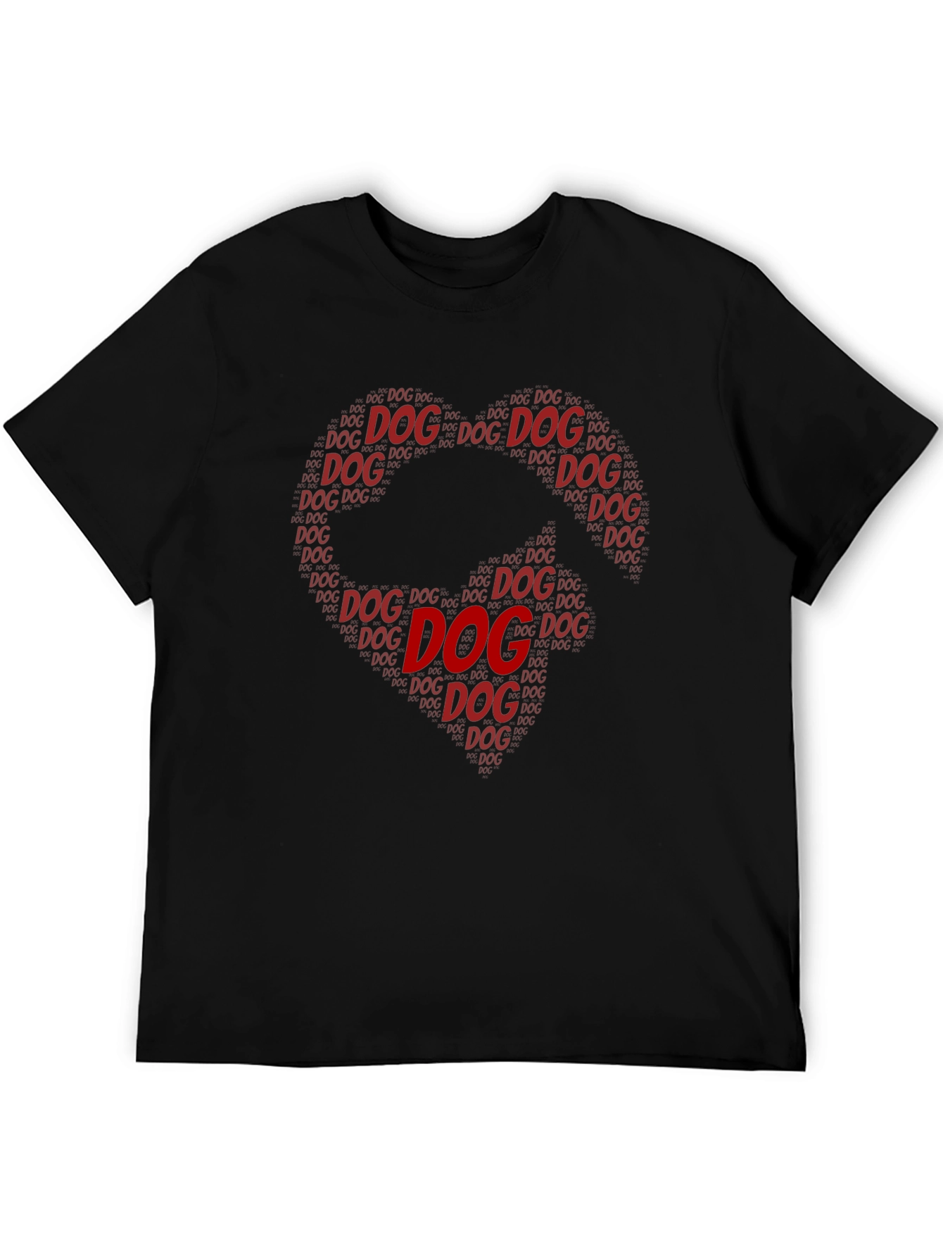 Dog Lover T-Shirt: Heart-Shaped Dog Word Art