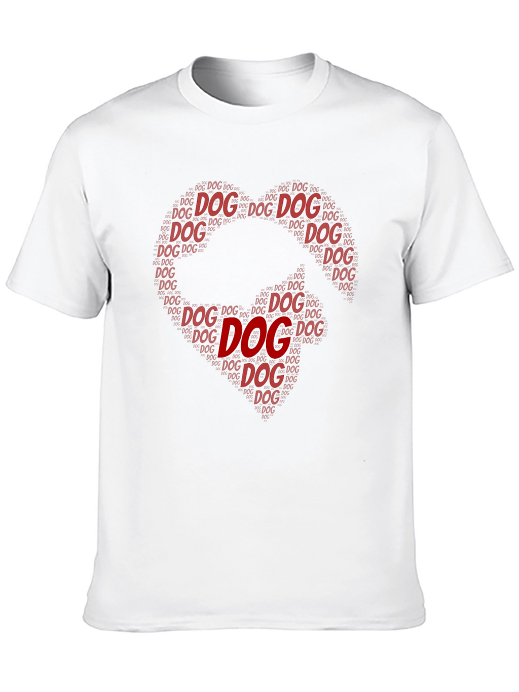 Dog Lover T-Shirt: Heart-Shaped Dog Word Art