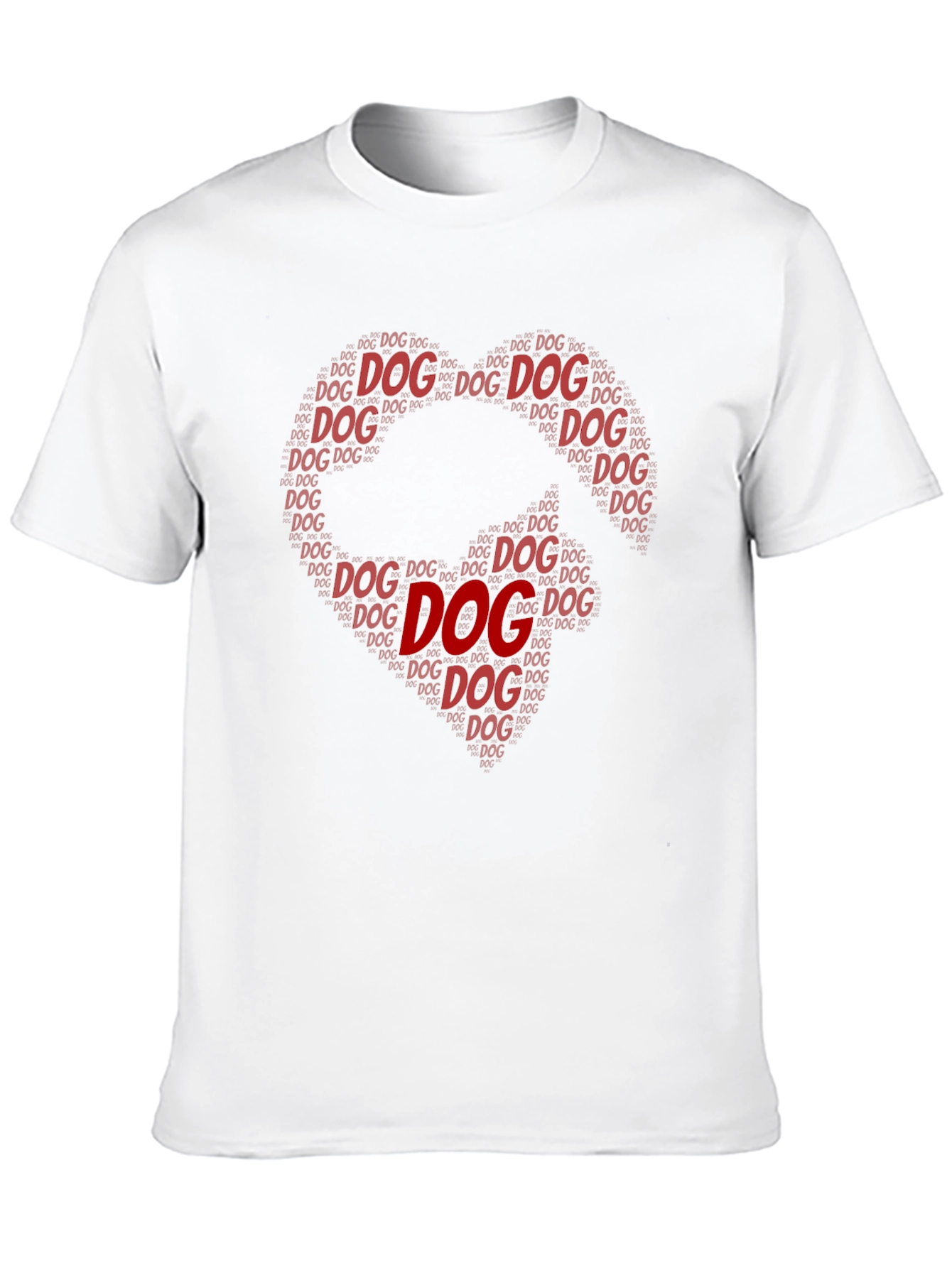 Dog Lover T-Shirt: Heart-Shaped Dog Word Art