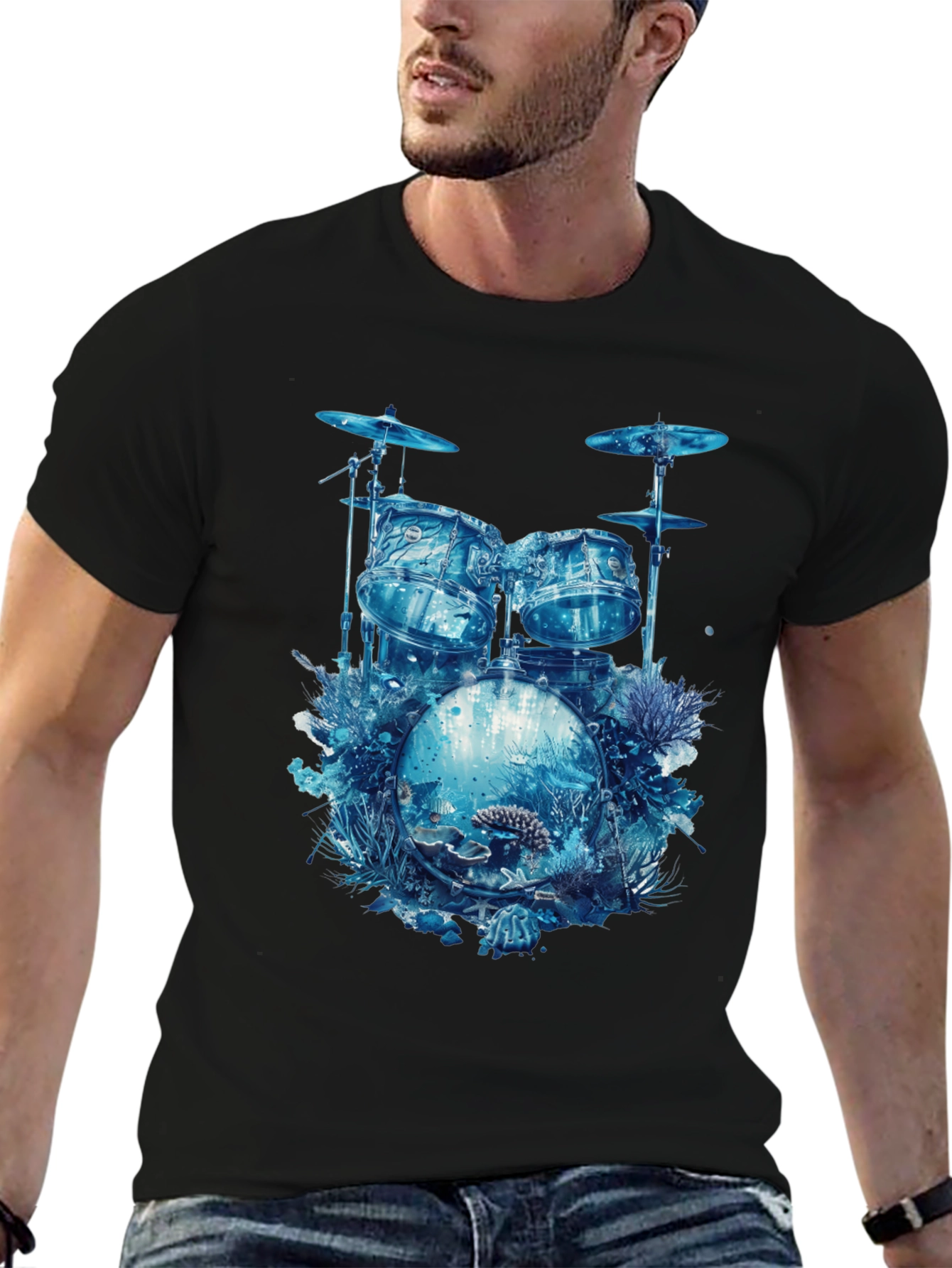 Ocean Drum Kit Tee - Unique Music Lovers Shirt