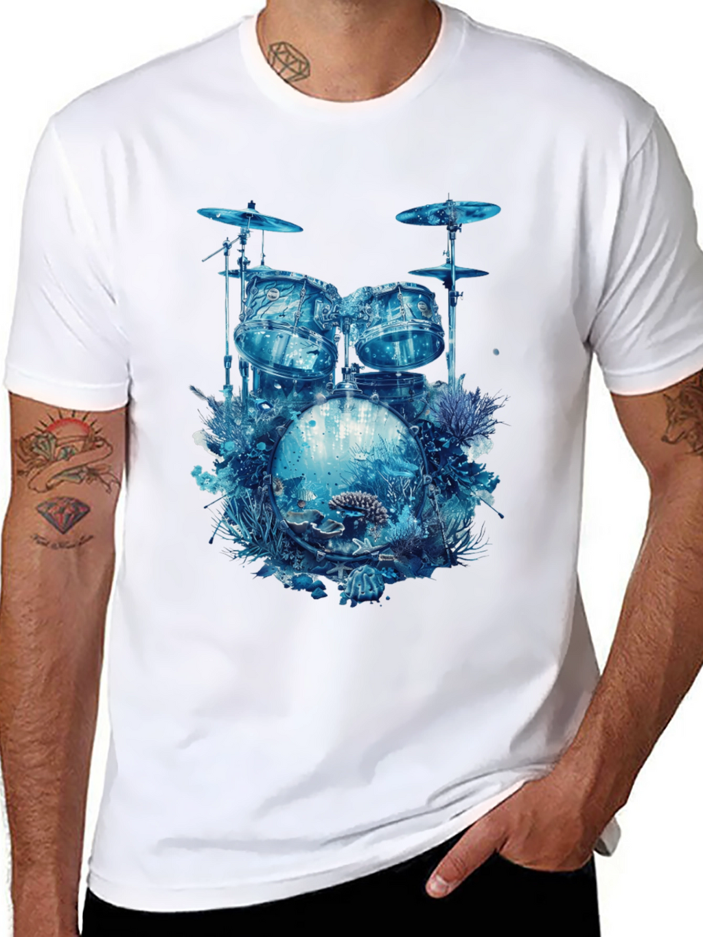 Ocean Drum Kit Tee - Unique Music Lovers Shirt