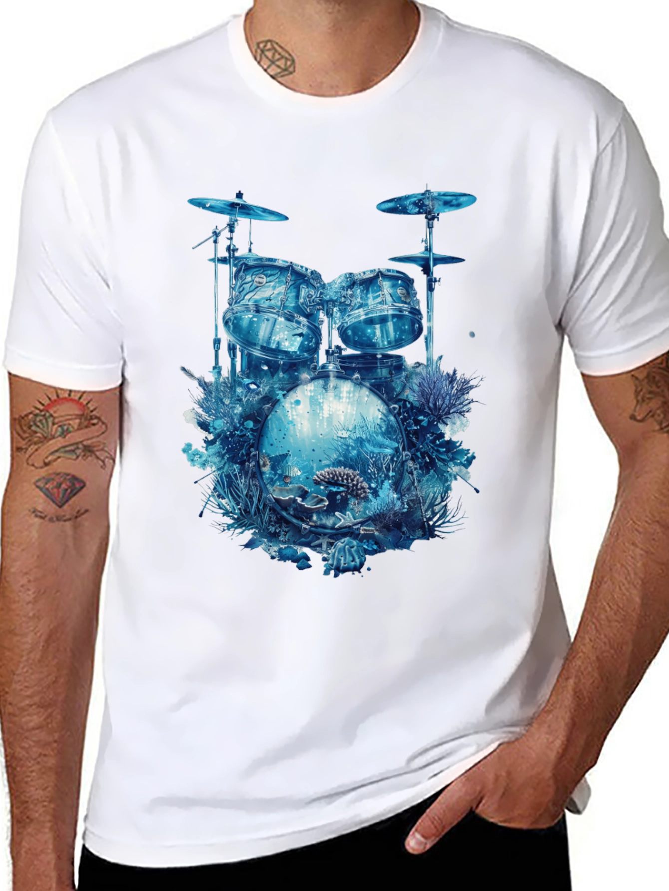 Ocean Drum Kit Tee - Unique Music Lovers Shirt