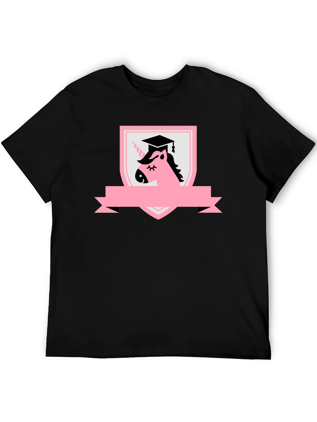 Graduation Unicorn Black T-Shirt