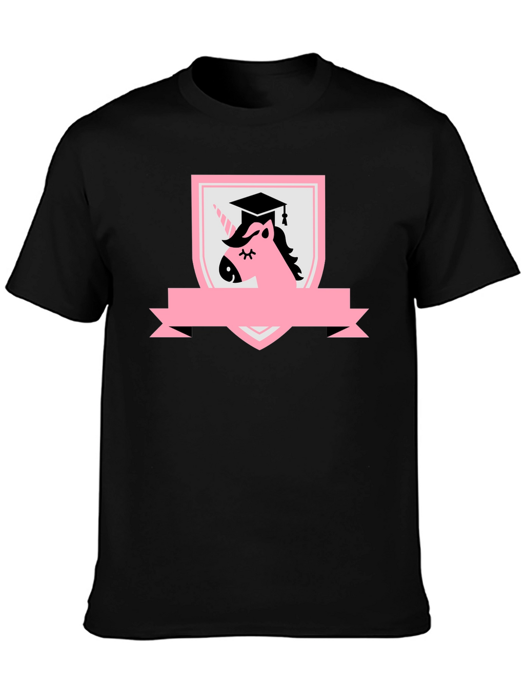 Graduation Unicorn Black T-Shirt