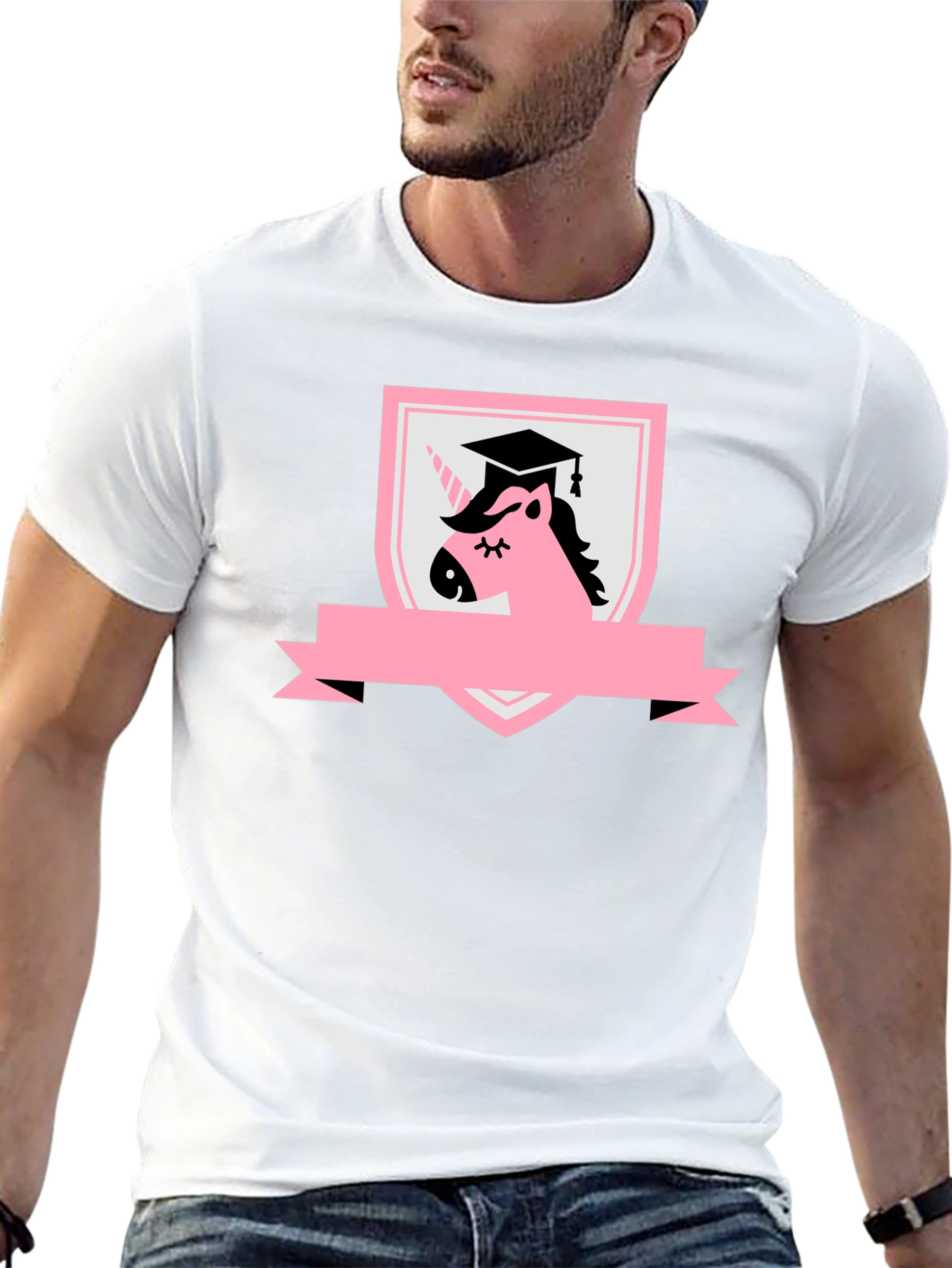 Graduation Unicorn Black T-Shirt