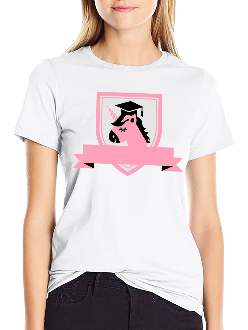 Graduation Unicorn Black T-Shirt