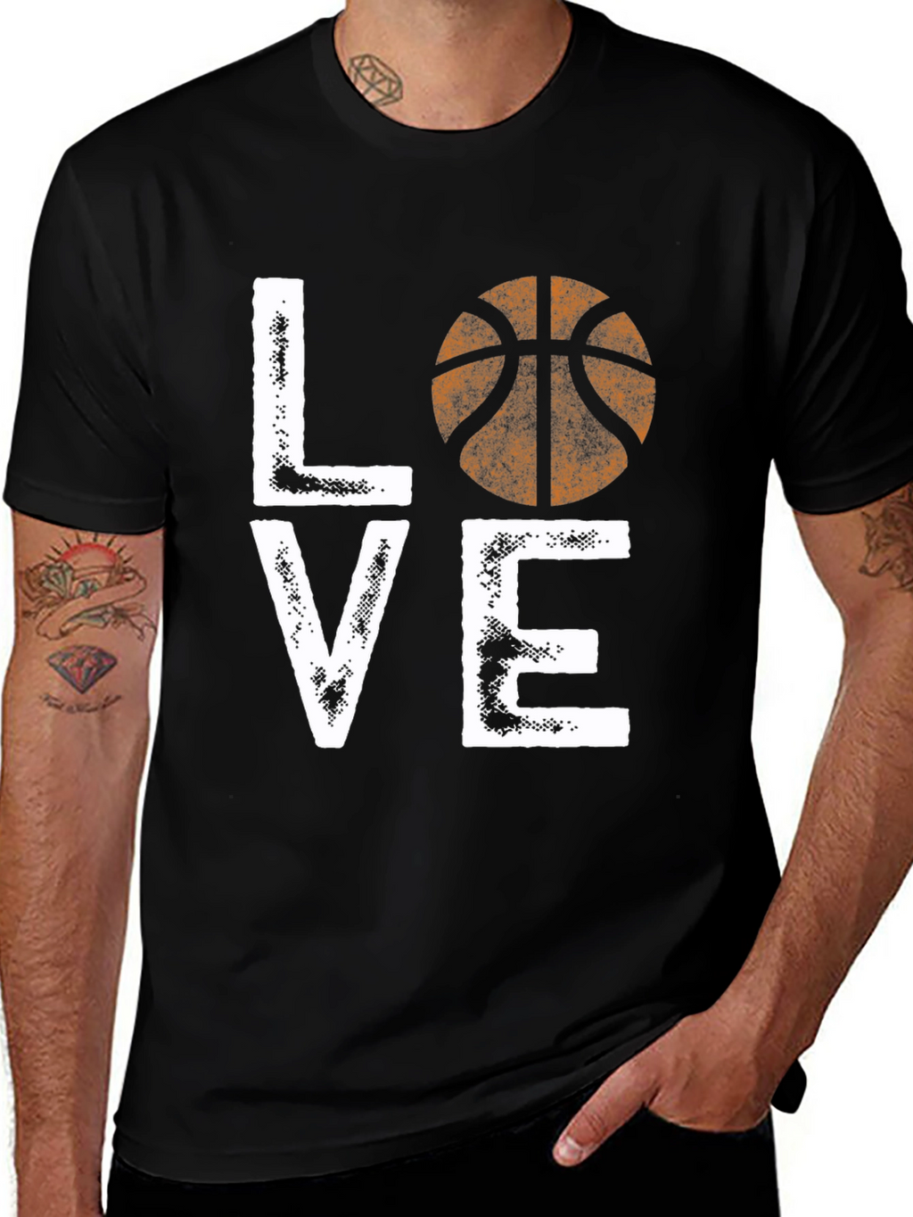 Basketball Love T-Shirt - Graphic Print Tee