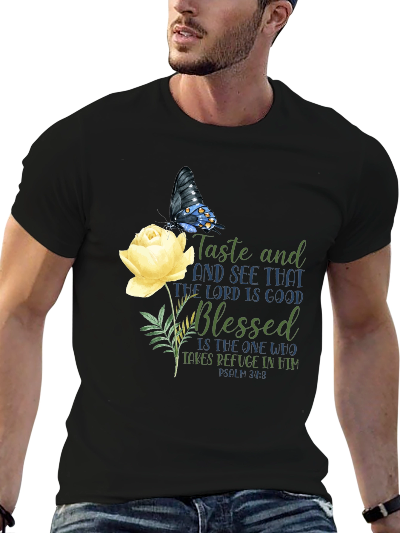 Taste and See T-Shirt - Floral Butterfly Design