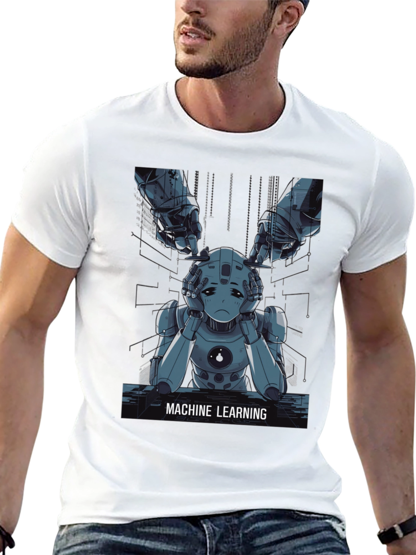 Machine Learning Robot Graphic Tee