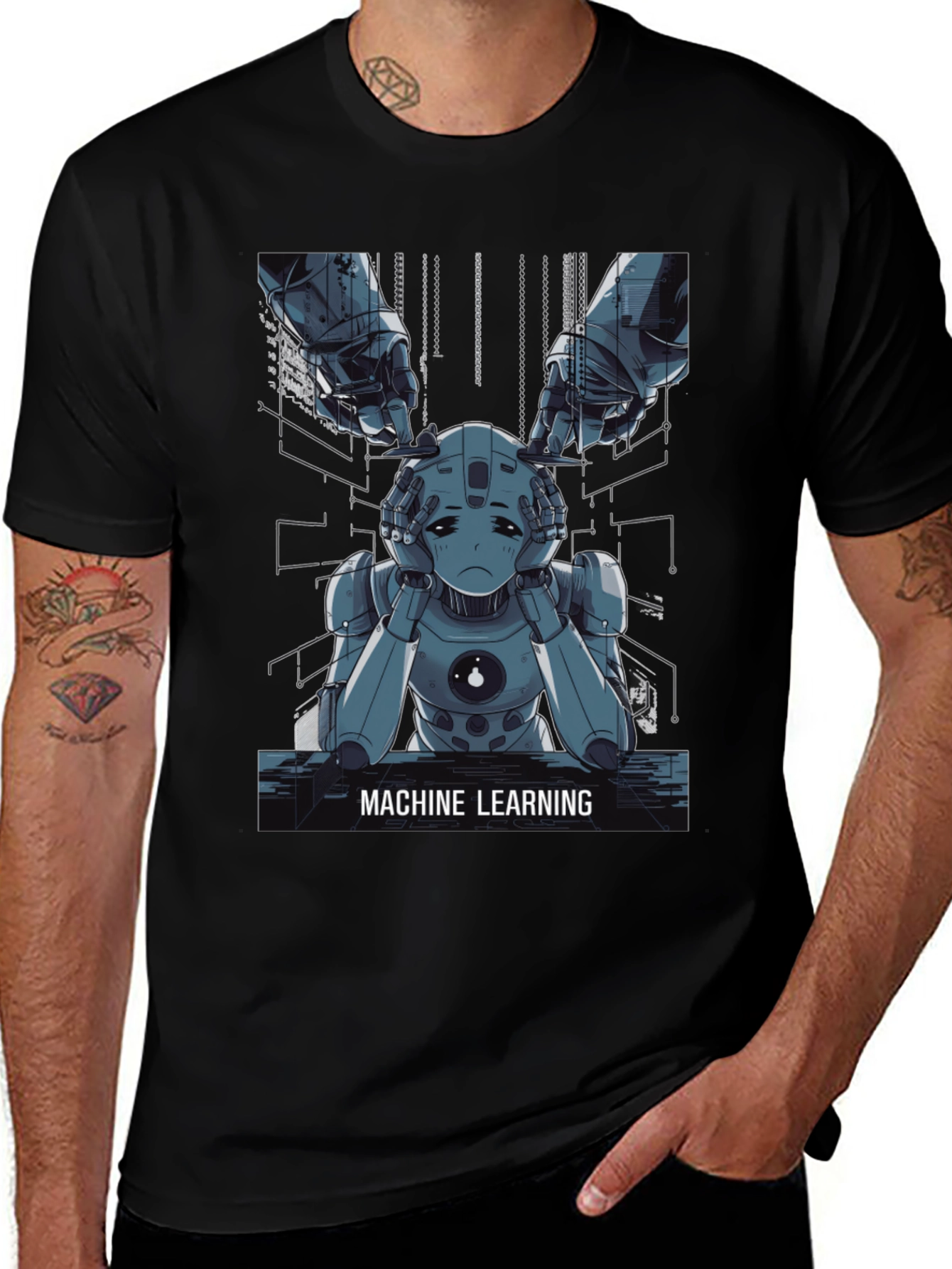 Machine Learning Robot Graphic Tee