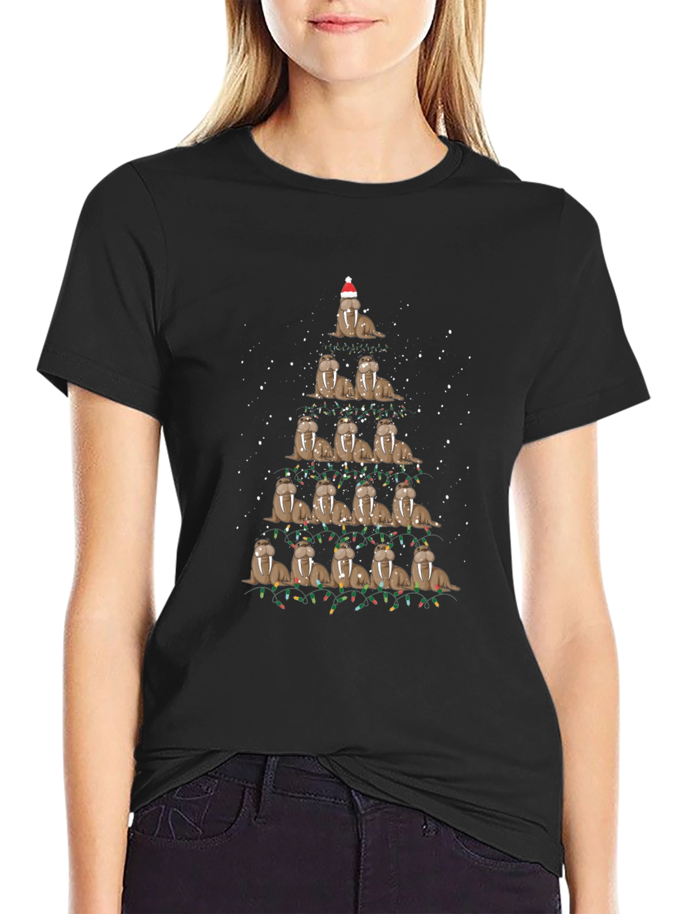 Walrus Christmas Tree T-Shirt