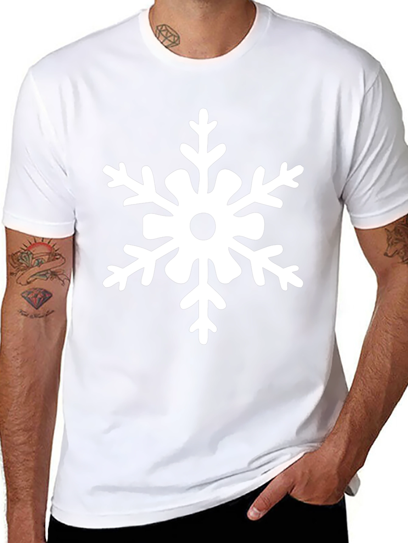 Snowflake Graphic Tee - Black Holiday Shirt