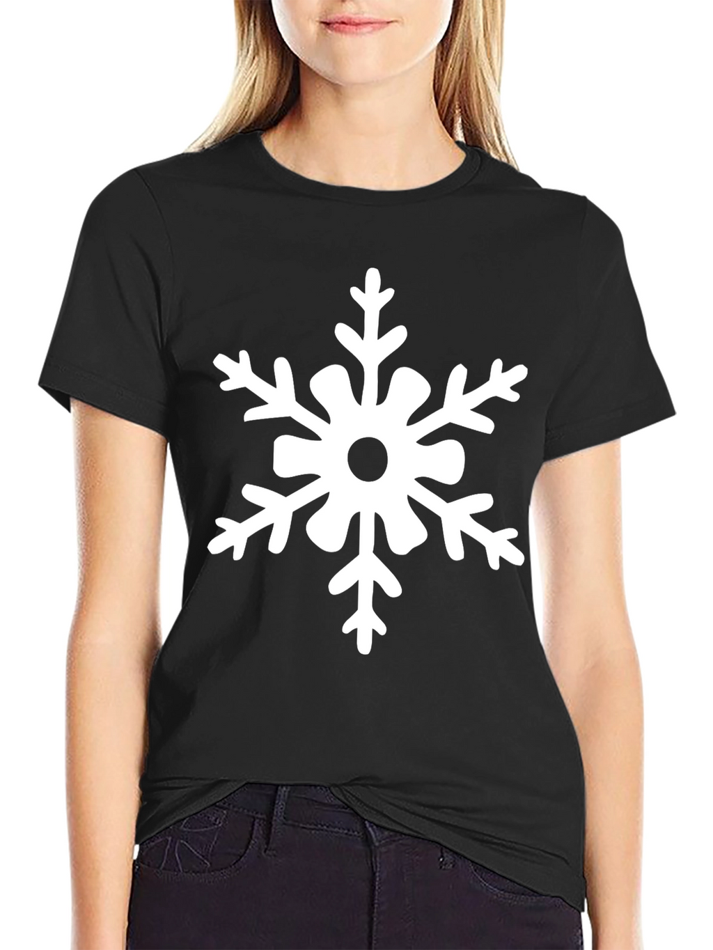 Snowflake Graphic Tee - Black Holiday Shirt