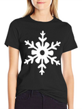 Snowflake Graphic Tee - Black Holiday Shirt