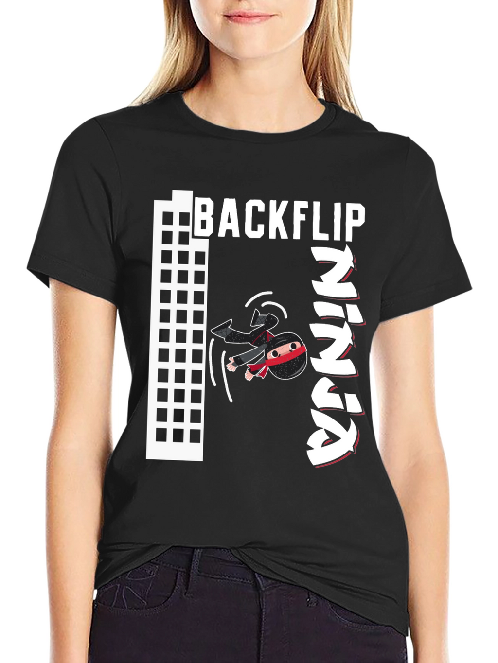 Backflip Ninja Graphic T-Shirt - Cool Martial Arts Tee