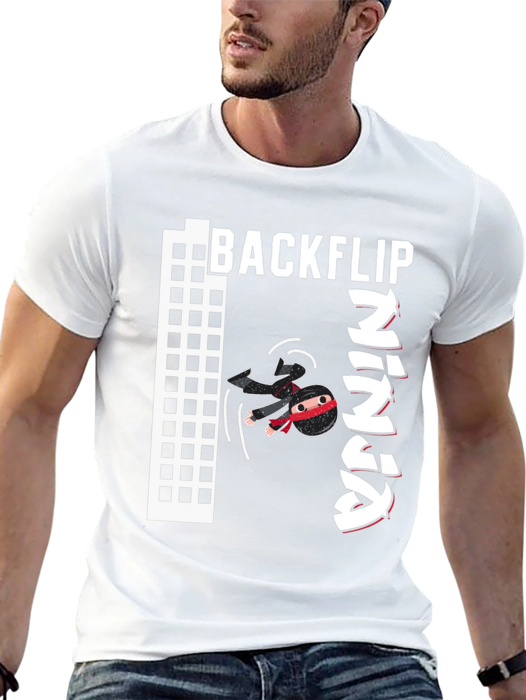 Backflip Ninja Graphic T-Shirt - Cool Martial Arts Tee