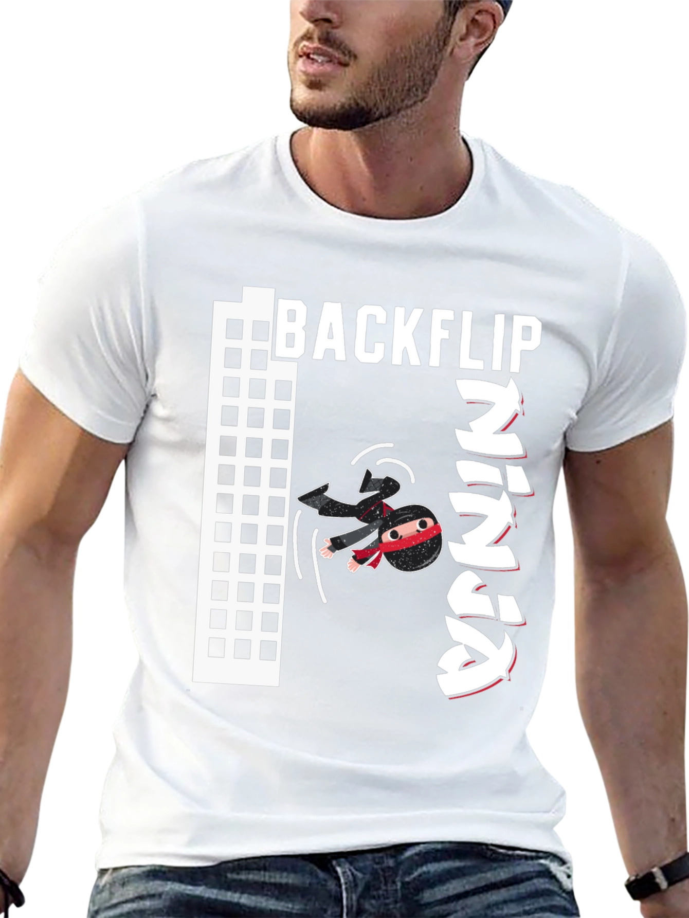 Backflip Ninja Graphic T-Shirt - Cool Martial Arts Tee