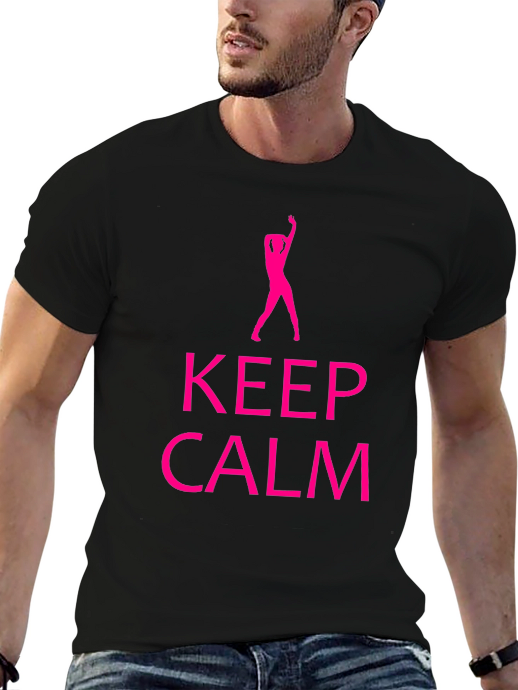 Keep Calm Dance Silhouette Black T-Shirt