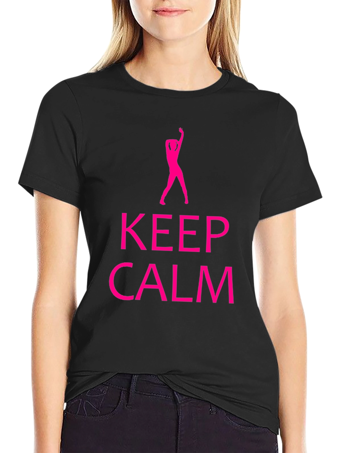 Keep Calm Dance Silhouette Black T-Shirt