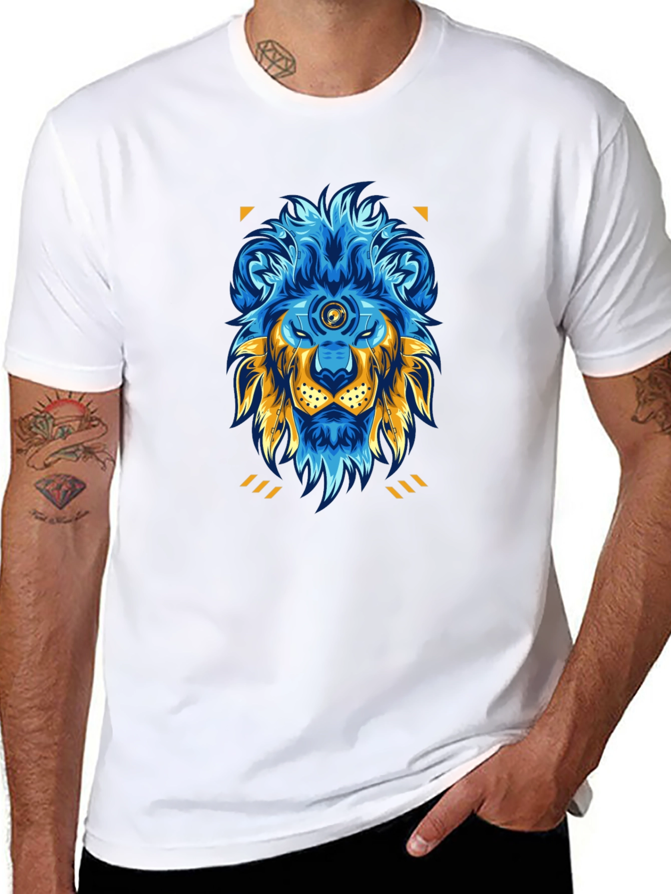 Lion Graphic Print Black T-Shirt