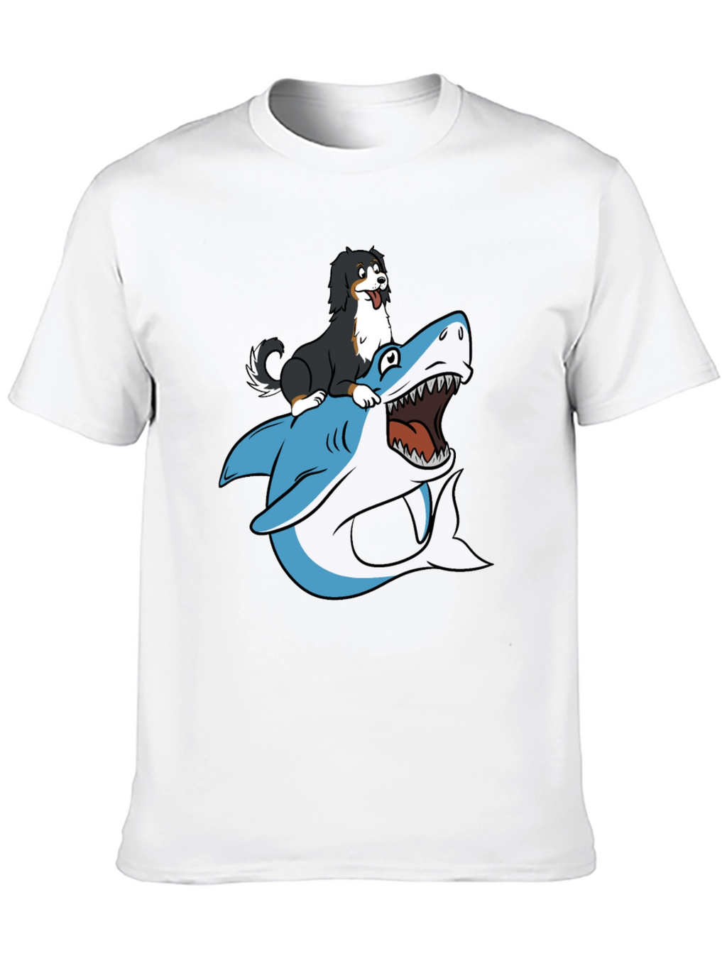 Dog Riding Shark T-Shirt - Black