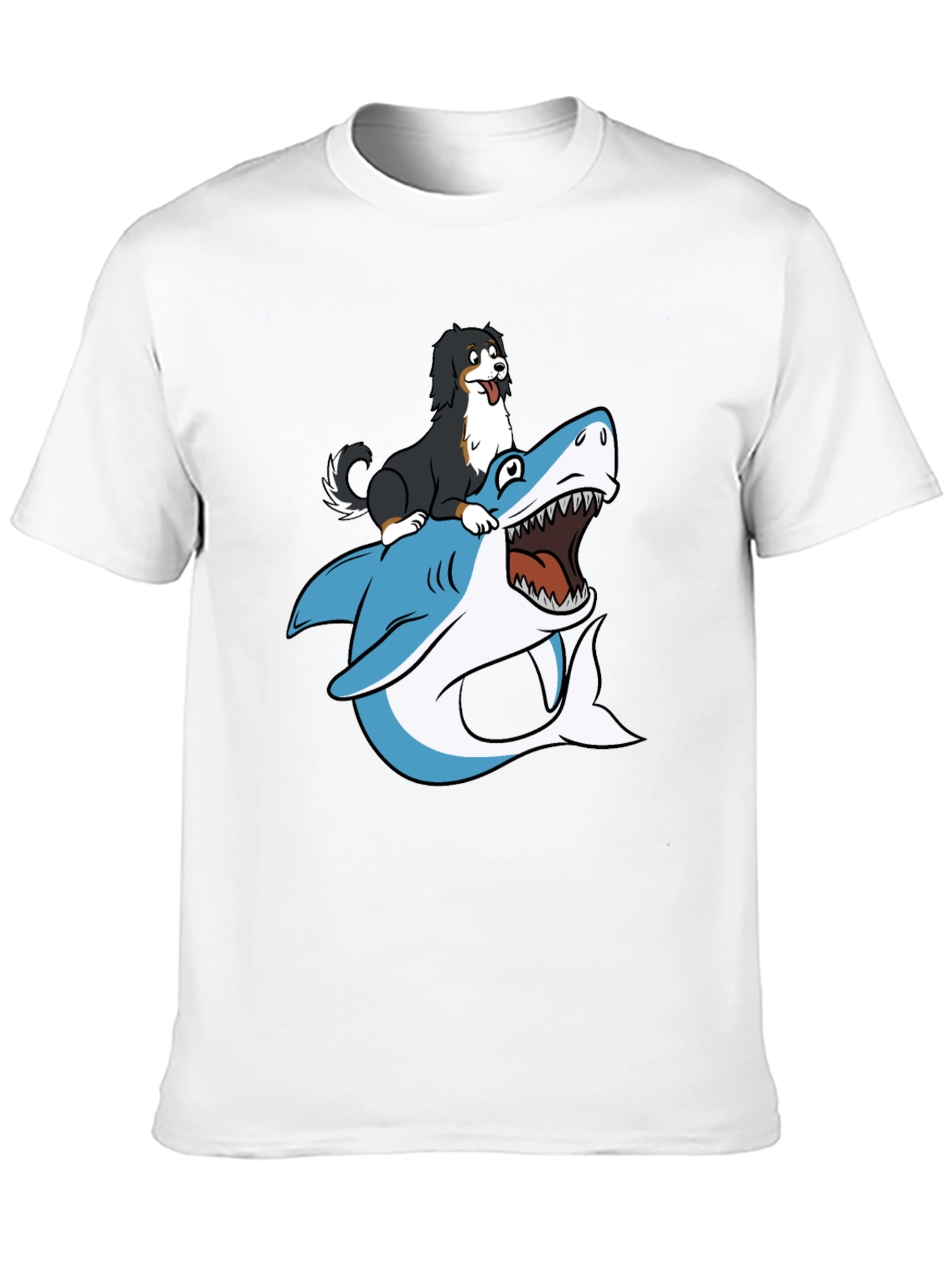 Dog Riding Shark T-Shirt - Black