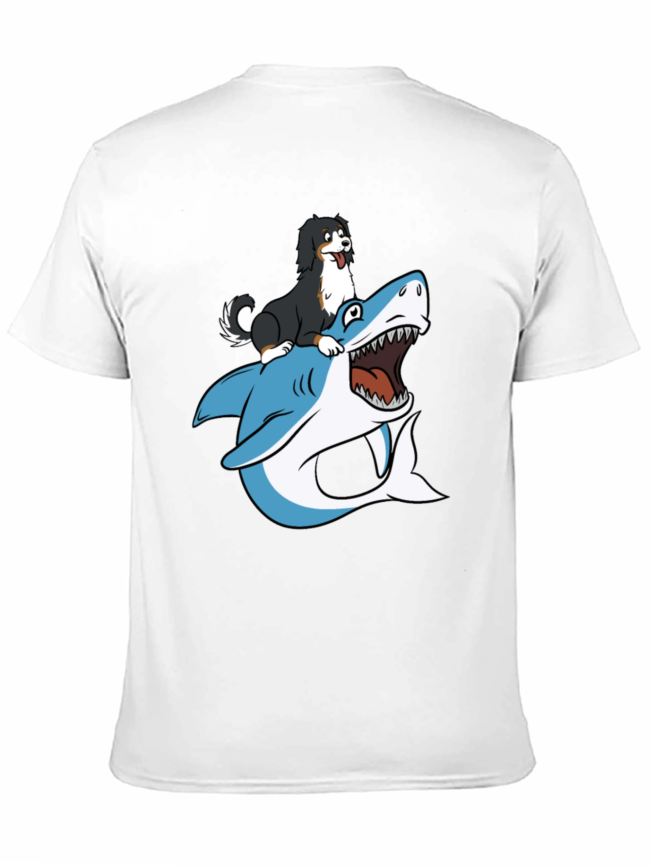 Dog Riding Shark T-Shirt - Black