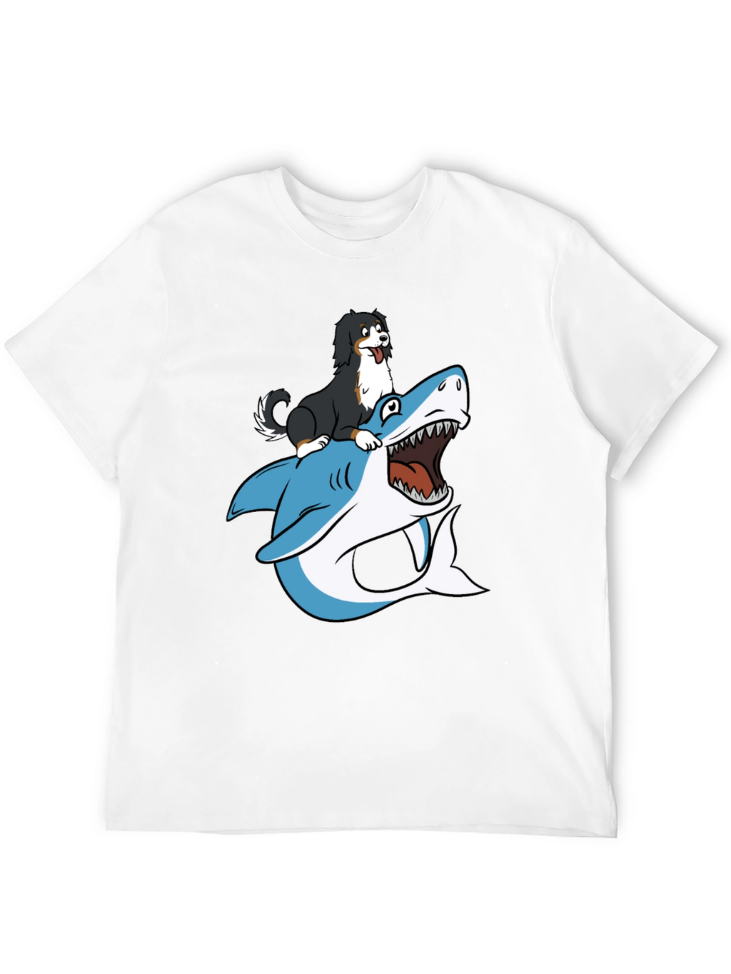 Dog Riding Shark T-Shirt - Black