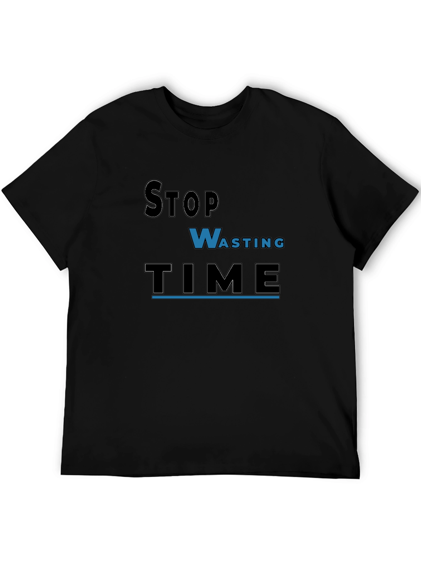Stop Wasting Time Graphic Tee - Black