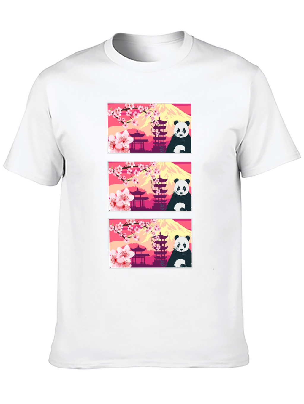 Panda & Japanese Landmark T-Shirt