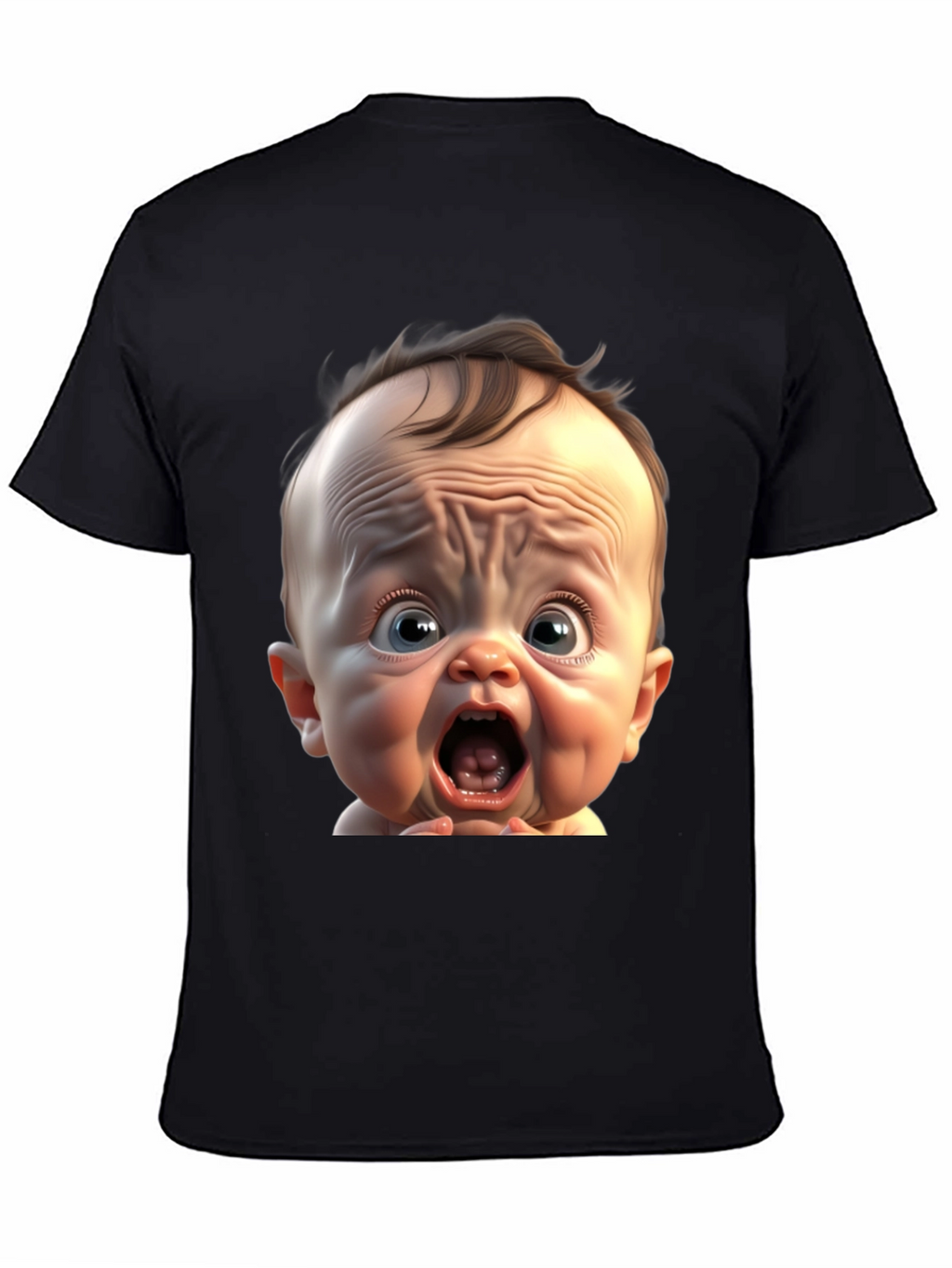Funny Baby Face Black T-Shirt