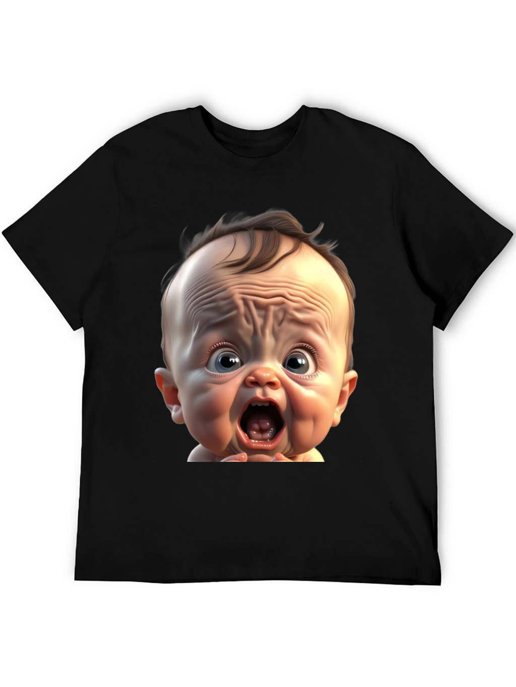 Funny Baby Face Black T-Shirt