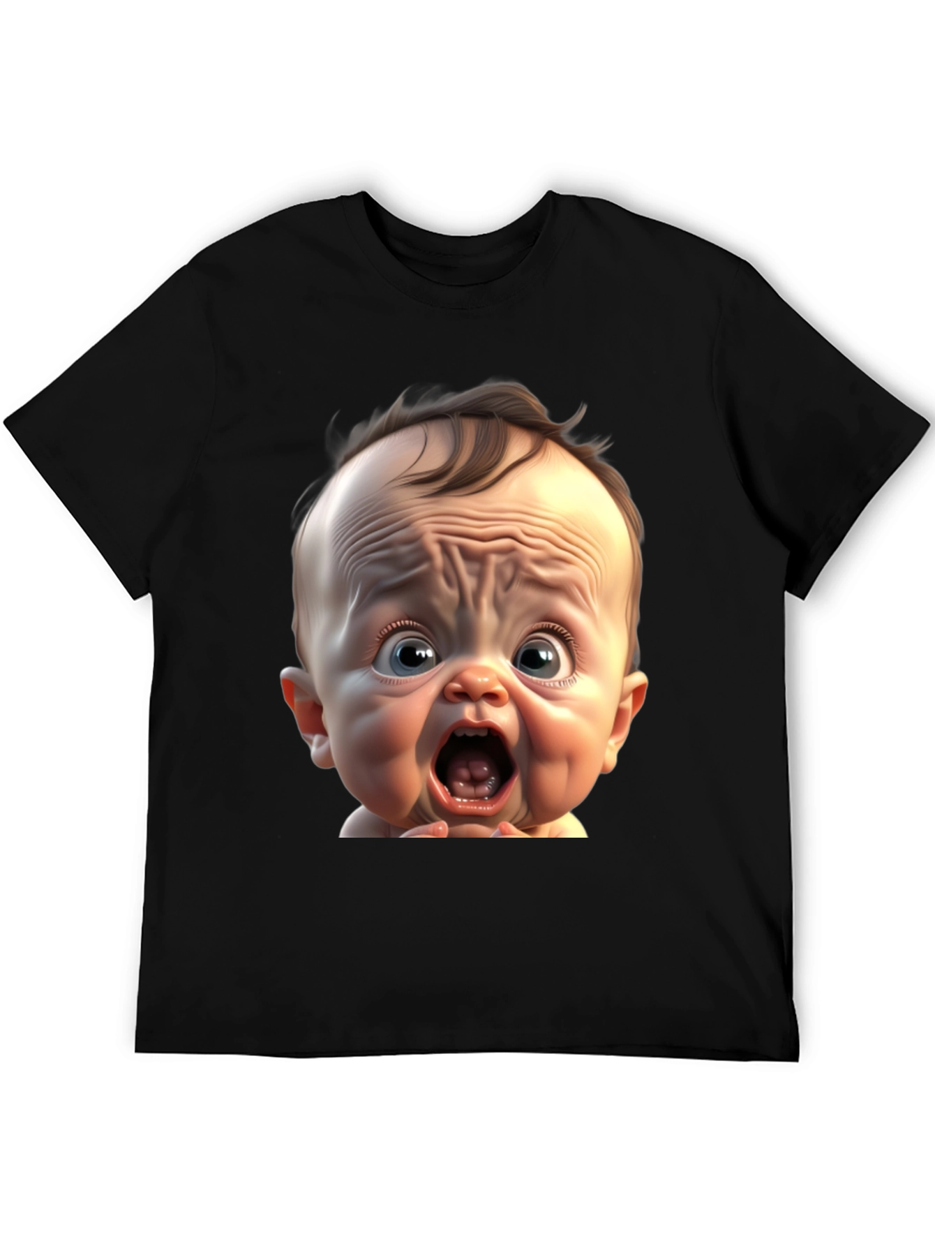 Funny Baby Face Black T-Shirt
