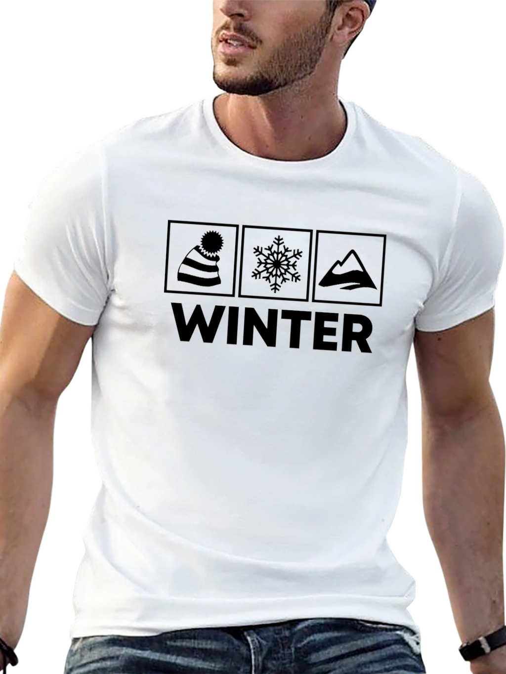 Winter Graphic Print Crew Neck T-Shirt