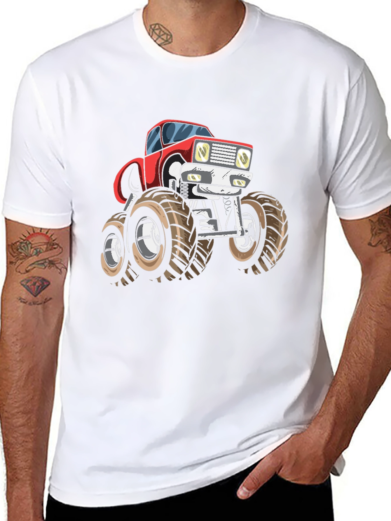 Monster Truck Graphic Tee - Bold Black Cotton T-Shirt