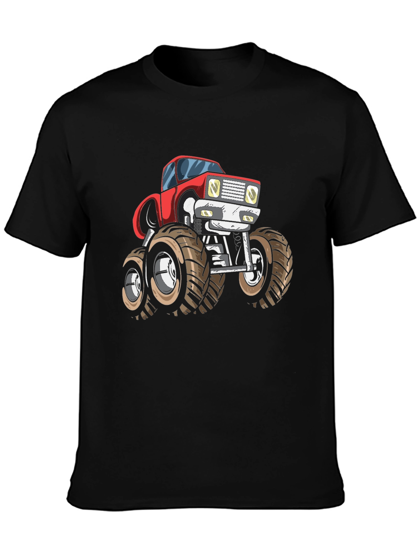Monster Truck Graphic Tee - Bold Black Cotton T-Shirt