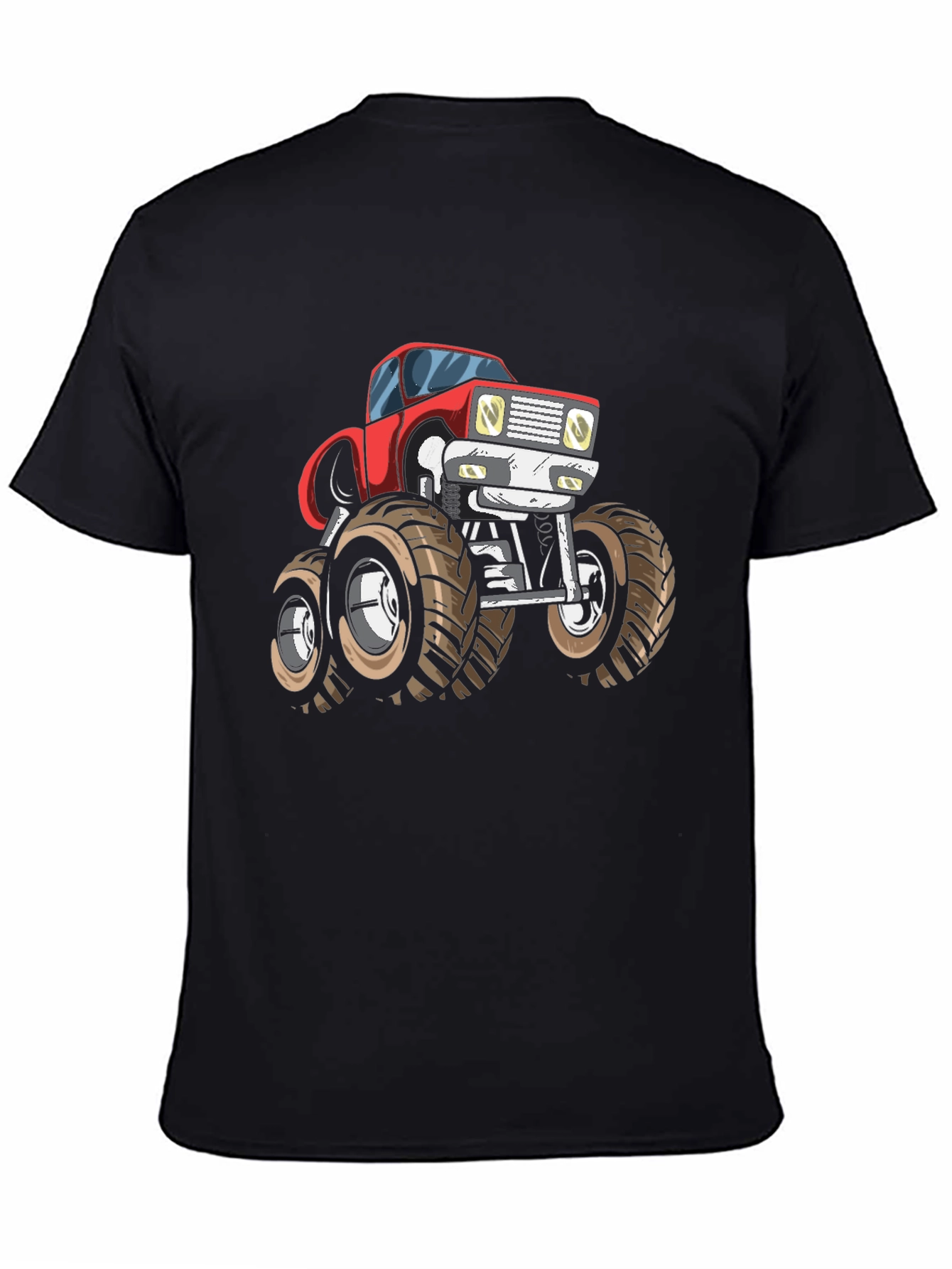 Monster Truck Graphic Tee - Bold Black Cotton T-Shirt