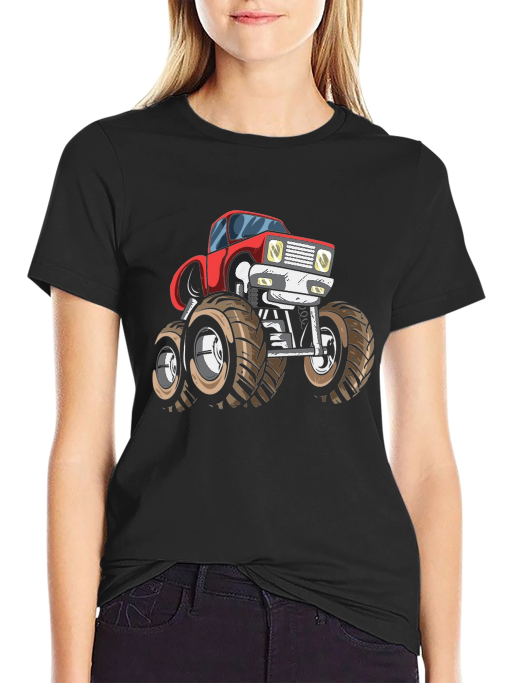 Monster Truck Graphic Tee - Bold Black Cotton T-Shirt