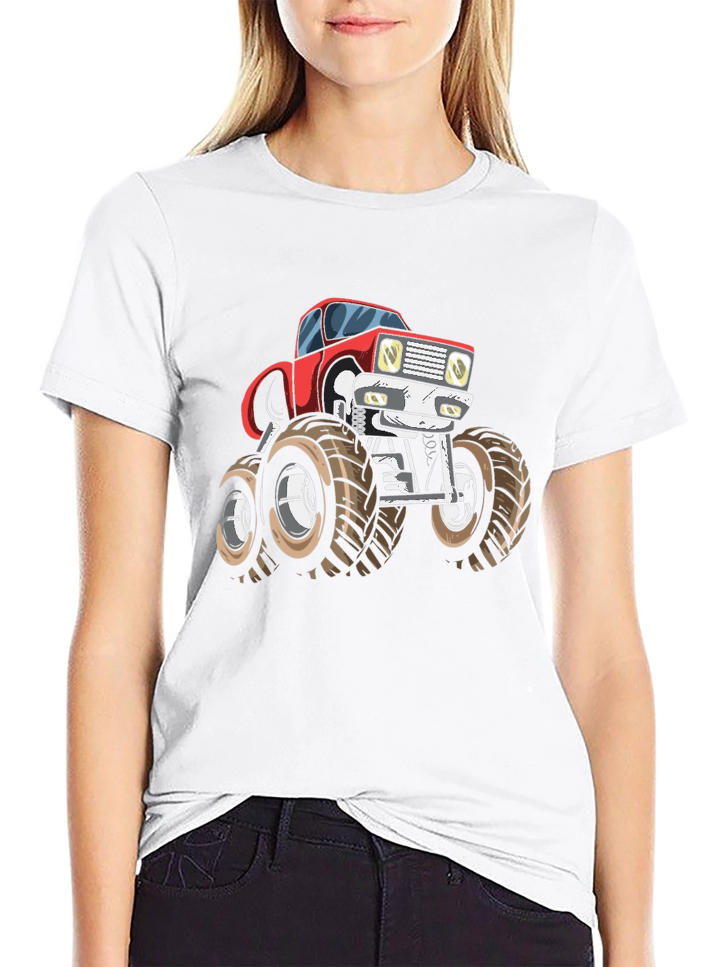 Monster Truck Graphic Tee - Bold Black Cotton T-Shirt
