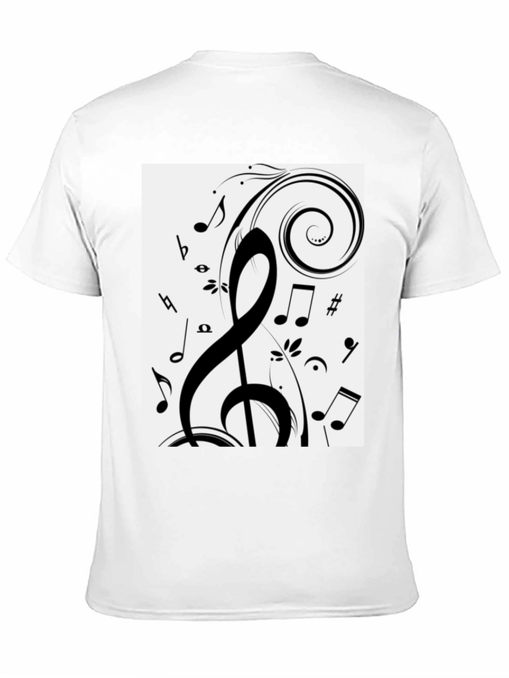 Musical Notes Graphic Black T-Shirt