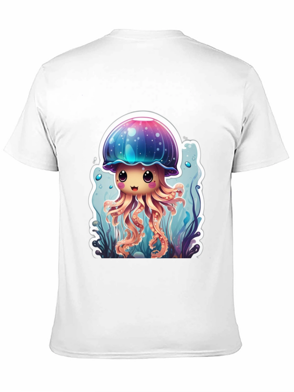 Cute Jellyfish Graphic Tee - Black Cotton T-Shirt