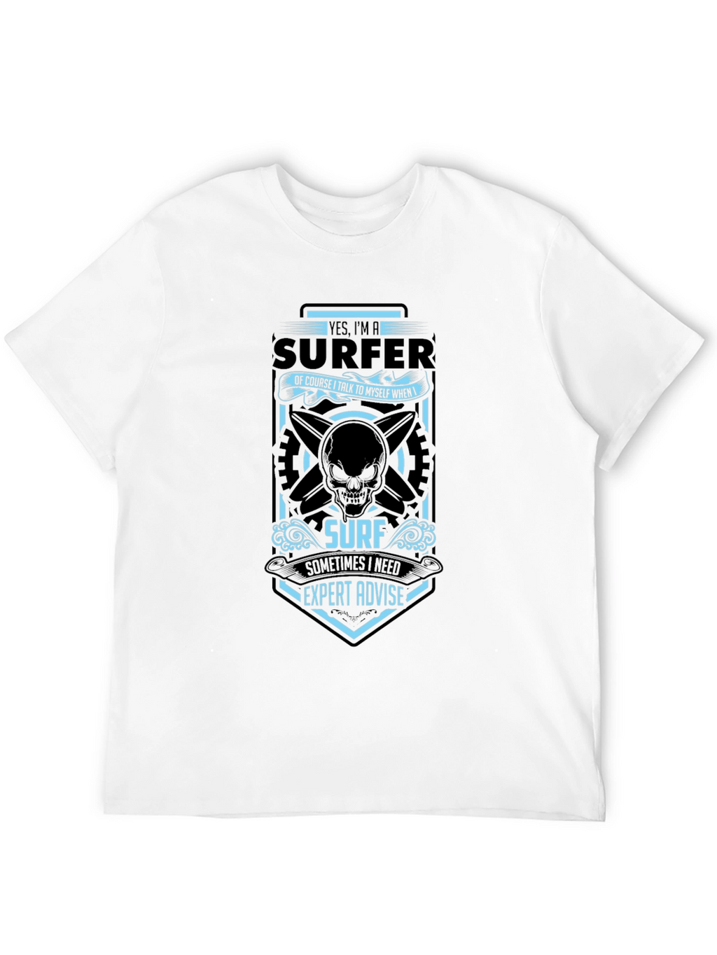Surfer Expert Advise T-Shirt - Black Cotton Tee