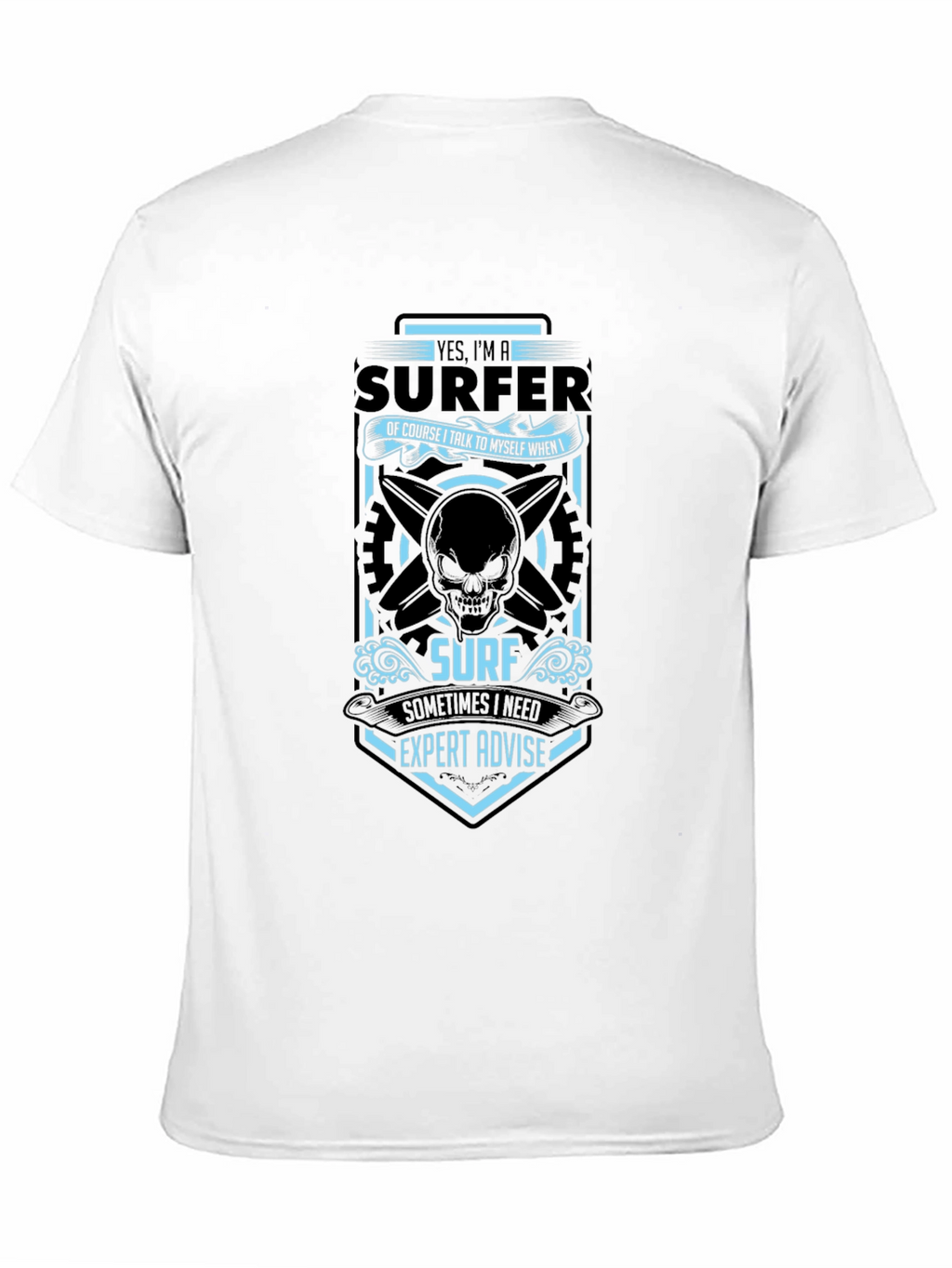 Surfer Expert Advise T-Shirt - Black Cotton Tee
