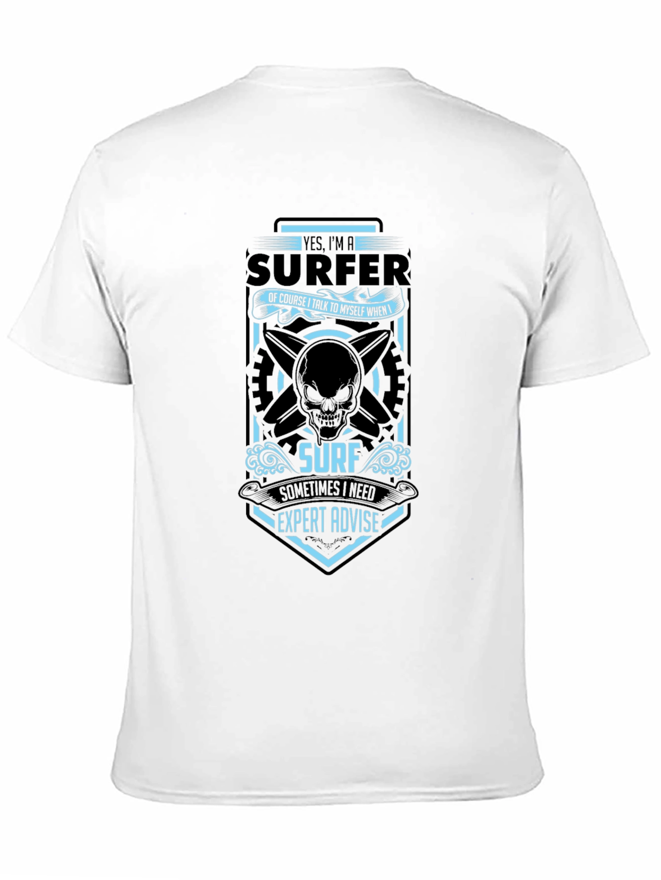 Surfer Expert Advise T-Shirt - Black Cotton Tee