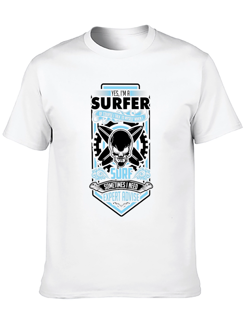 Surfer Expert Advise T-Shirt - Black Cotton Tee