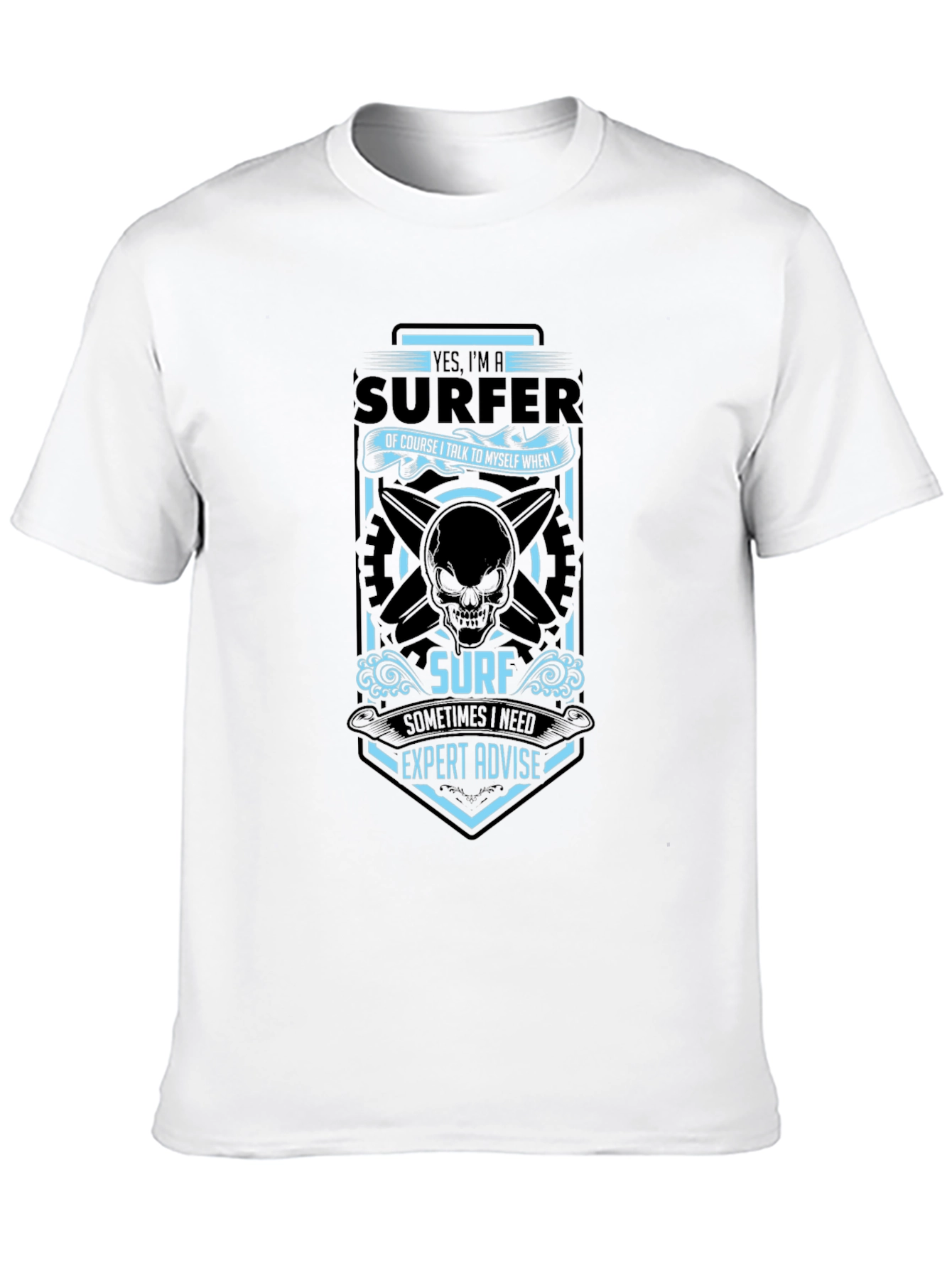 Surfer Expert Advise T-Shirt - Black Cotton Tee